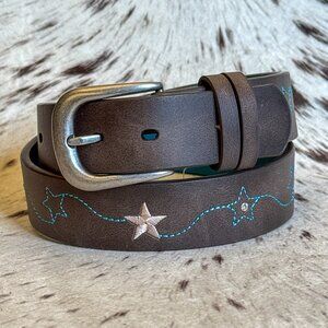 NEW Girl's Star Embroidered Rhinestone Western Belt (Medium)